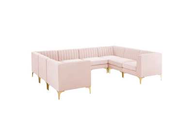 Image for Pink Triumph Channel Tufted Performance Velvet 8-Piece Sectional Sofa