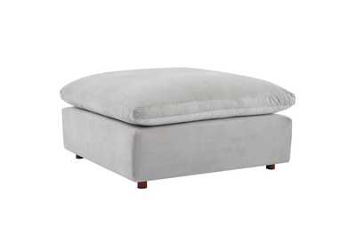 Image for Light Gray Commix Down Filled Overstuffed Performance Velvet Ottoman