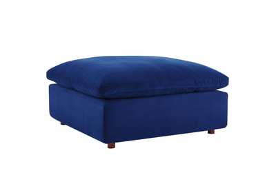 Image for Navy Commix Down Filled Overstuffed Performance Velvet Ottoman