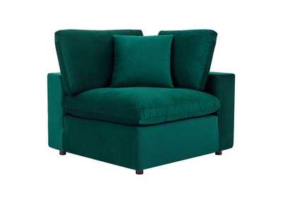 Image for Green Commix Down Filled Overstuffed Performance Velvet Corner Chair