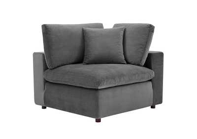 Image for Gray Commix Down Filled Overstuffed Performance Velvet Corner Chair