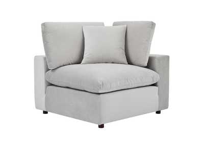 Image for Light Gray Commix Down Filled Overstuffed Performance Velvet Corner Chair