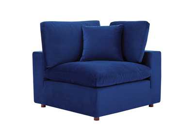 Image for Navy Commix Down Filled Overstuffed Performance Velvet Corner Chair