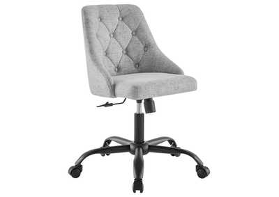 Image for Black Light Gray Distinct Tufted Swivel Upholstered Office Chair