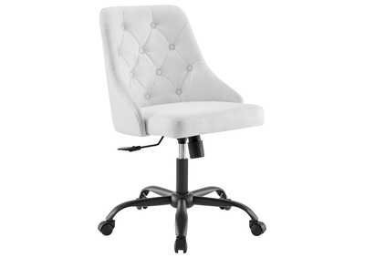 Image for Black White Distinct Tufted Swivel Upholstered Office Chair