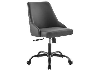 Image for Black Gray Designate Swivel Vegan Leather Office Chair