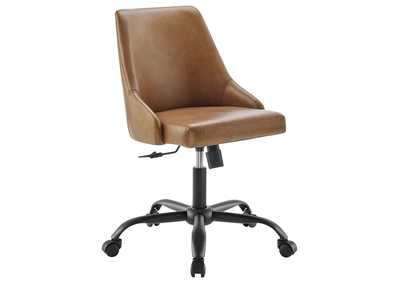 Image for Black Tan Designate Swivel Vegan Leather Office Chair