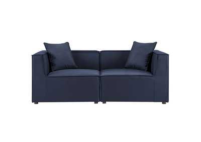 Image for Navy Saybrook Outdoor Patio Upholstered 2-Piece Sectional Sofa Loveseat