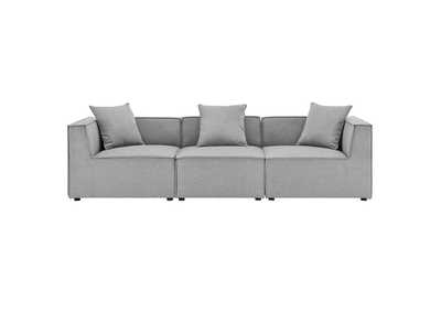 Image for Gray Saybrook Outdoor Patio Upholstered 3-Piece Sectional Sofa