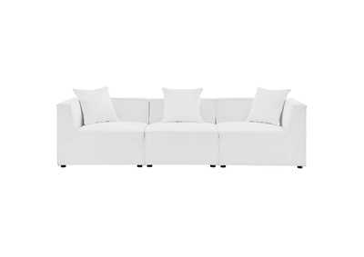 Image for White Saybrook Outdoor Patio Upholstered 3-Piece Sectional Sofa