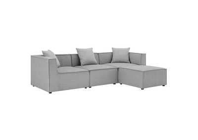 Image for Gray Saybrook Outdoor Patio Upholstered 4-Piece Sectional Sofa