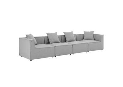 Image for Gray Saybrook Outdoor Patio Upholstered 4-Piece Sectional Sofa