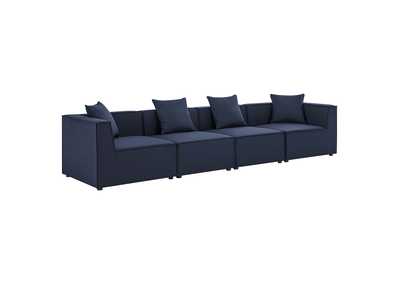 Image for Navy Saybrook Outdoor Patio Upholstered 4-Piece Sectional Sofa