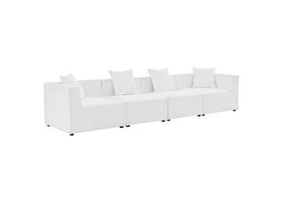 Image for White Saybrook Outdoor Patio Upholstered 4-Piece Sectional Sofa