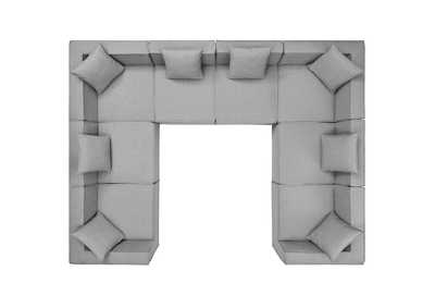 Image for Gray Saybrook Outdoor Patio Upholstered 8-Piece Sectional Sofa