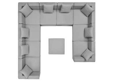Image for Gray Saybrook Outdoor Patio Upholstered 10-Piece Sectional Sofa