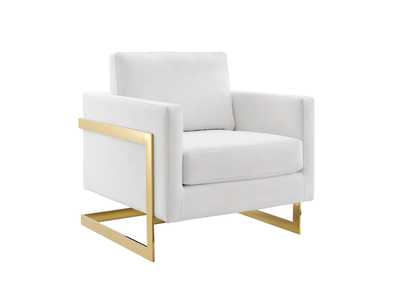 Image for Gold White Posse Performance Velvet Accent Chair