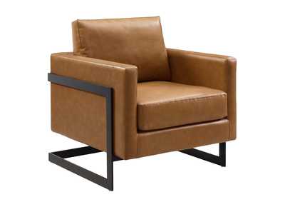 Image for Black Tan Posse Vegan Leather Accent Chair