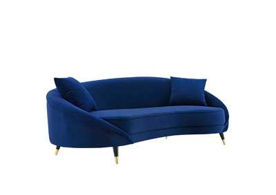 Image for Navy Echo Performance Velvet Sofa