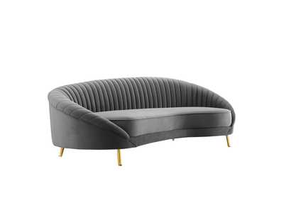Image for Gray Camber Channel Tufted Performance Velvet Sofa