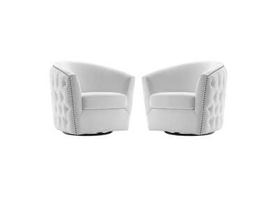 Image for White Rogue Arm Chair Performance Velvet [Set of 2]