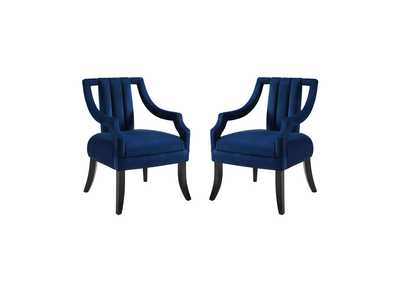 Image for Navy Harken Accent Chair Performance Velvet [Set of 2]