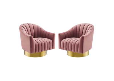 Image for Dusty Rose Buoyant Swivel Chair Performance Velvet [Set of 2]