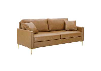 Image for Tan Juliana Vegan Leather Sofa