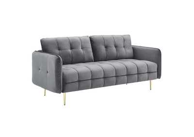 Image for Gray Cameron Tufted Performance Velvet Sofa