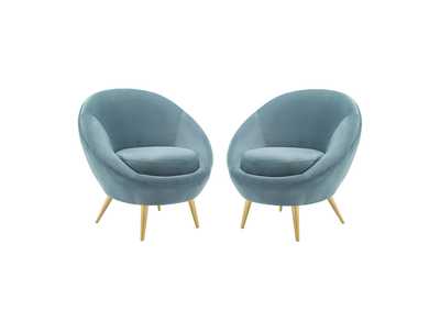 Image for Light Blue Circuit Accent Chair Performance Velvet [Set of 2]