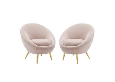 Image for Pink Circuit Accent Chair Performance Velvet [Set of 2]