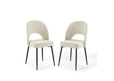 Image for Black Beige Rouse Dining Side Chair Upholstered Fabric [Set of 2]