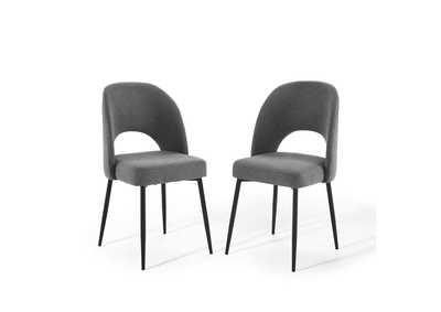Image for Black Charcoal Rouse Dining Side Chair Upholstered Fabric [Set of 2]