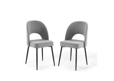 Image for Black Light Gray Rouse Dining Side Chair Upholstered Fabric [Set of 2]
