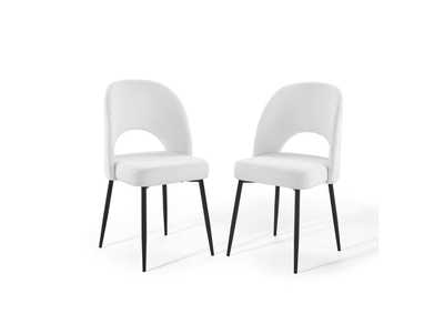 Image for Black White Rouse Dining Side Chair Upholstered Fabric [Set of 2]