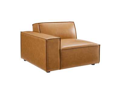 Image for Tan Restore Left-Arm Vegan Leather Sectional Sofa Chair