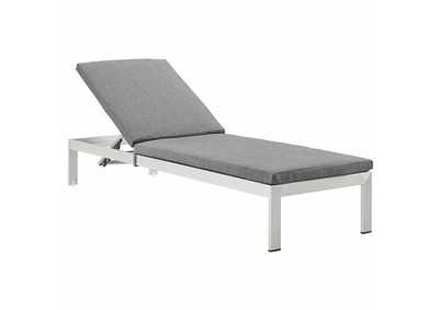 Image for Silver Gray Shore Outdoor Patio Aluminum Chaise with Cushions
