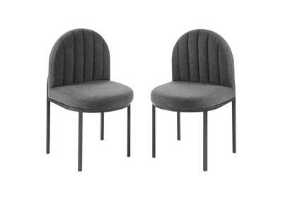 Image for Black Charcoal Isla Dining Side Chair Upholstered Fabric [Set of 2]