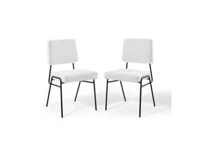 Image for Black White Craft Dining Side Chair Upholstered Fabric [Set of 2]