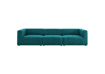 Image for Teal Bartlett Upholstered Fabric 3-Piece Sofa