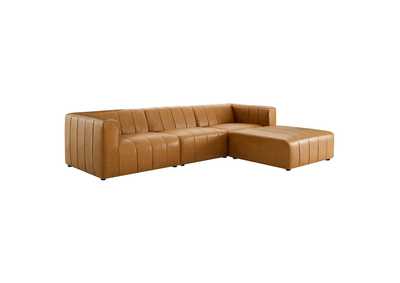 Image for Tan Bartlett Vegan Leather 4-Piece Sectional Sofa