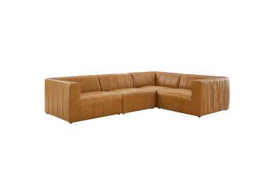 Image for Tan Bartlett Vegan Leather 4-Piece Sectional Sofa
