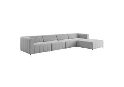 Image for Light Gray Bartlett Upholstered Fabric 5-Piece Sectional Sofa