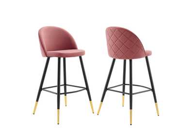 Image for Cordial Performance Velvet Bar Stools - Set of 2