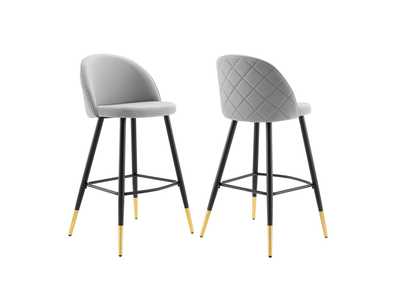 Image for Cordial Performance Velvet Bar Stools - Set of 2