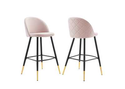 Image for Cordial Performance Velvet Bar Stools - Set of 2