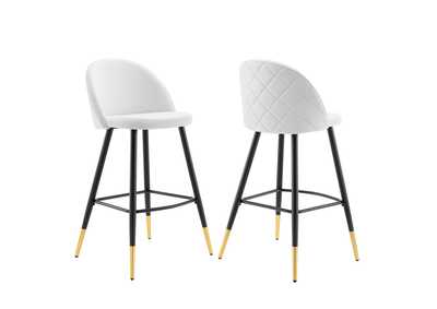 Image for Cordial Performance Velvet Bar Stools - Set of 2