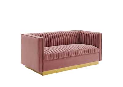 Image for Dusty Rose Sanguine Vertical Channel Tufted Performance Velvet Loveseat