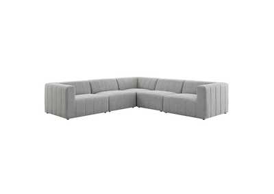 Image for Light Gray Bartlett Upholstered Fabric 5-Piece Sectional Sofa