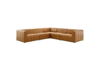 Image for Tan Bartlett Vegan Leather 5-Piece Sectional Sofa